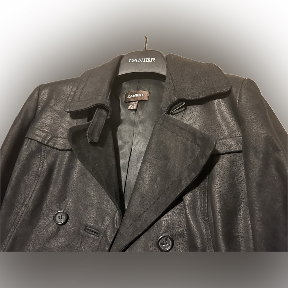 Danier Suit: Black Leather Jacket and matching Black Leather Skirt
